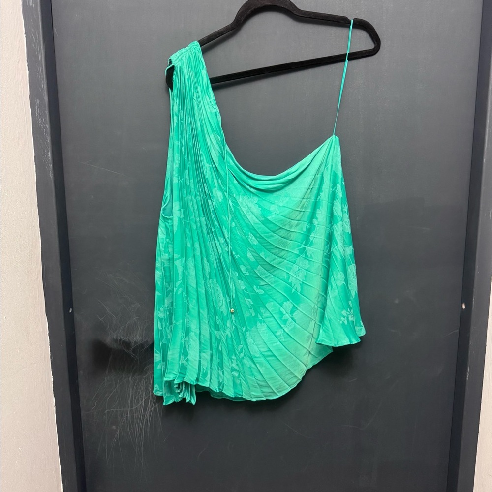 Banana Republic Teal One-Shoulder Blouse